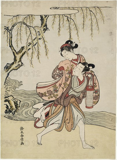 The Elopement (parody of Akutagawa episode from "Tales of Ise"), c. 1767.