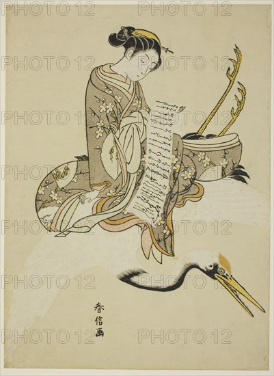 Girl Riding a Crane (parody of Hi Chobo [Chinese: Fei Zhangfang]), c. 1766/67.