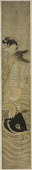 Courtesan Riding a Carp (parody of the Daoist Immortal Kinko [Chinese: Qin Gao]), c. 1768/69.