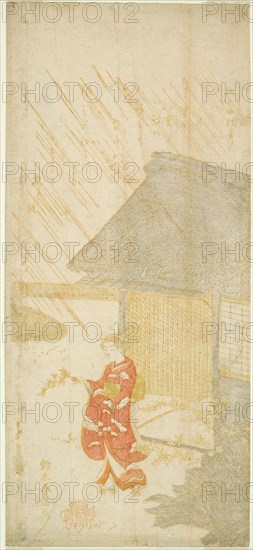 Young Woman Holding a Kerria Branch (parody of Ota Dokan), c. 1764/65.