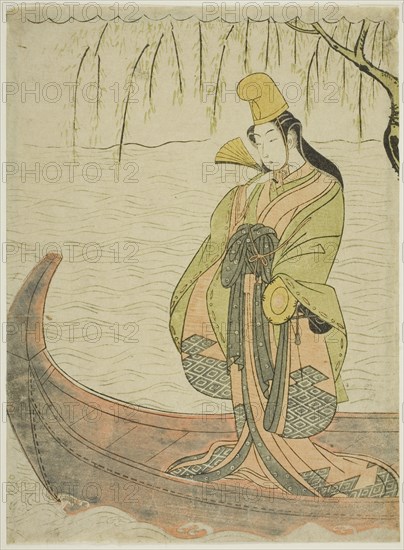 Shirabyoshi Dancer standing in Asazuma Boat, c. 1769/70.