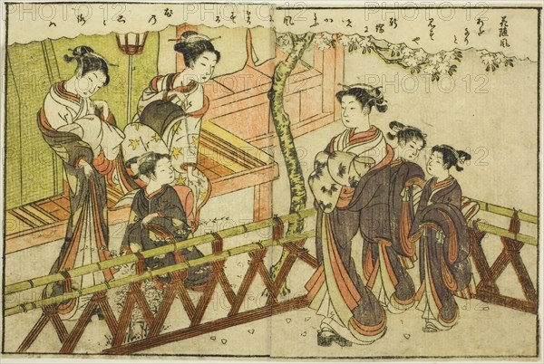 Double-page Illustration from Vol. 2 of "Picture Book of Spring Brocades (Ehon haru no nishiki)", 1771.