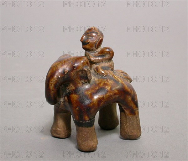 Figurine of Elephant and Rider, 14th/15th century.