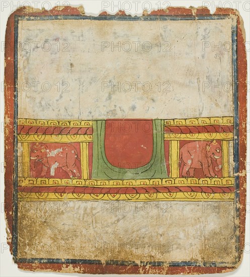 Elephant Throne, from a Set of Initiation Cards (Tsakali), 14th/15th century.