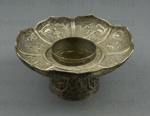 Lotus-Shaped Altar Bowl Stand, 18th century.