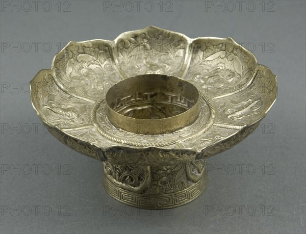 Lotus-Shaped Altar Bowl Stand, 18th century.