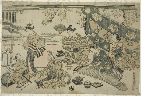 A picnic under cherry trees, c. 1755/64.