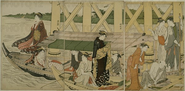 Pleasure Boats below Azuma Bridge, c. 1784.