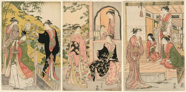 A Modern Version of Ushiwakamaru Serenading Princess Joruri, c. 1785.