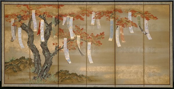 Autumn Maples with Poem Slips, c. 1675.