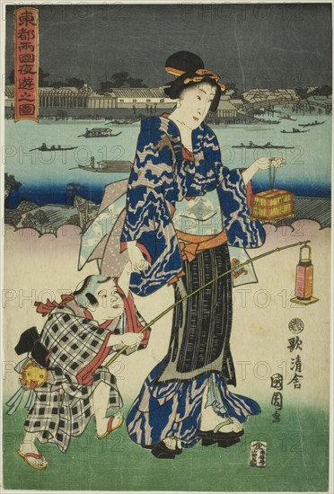 Evening Amusements at Ryogoku in the Eastern Capital (Toto Ryogoku yoasobi no zu), 1859.