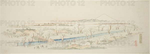 View of Koganei (Koganei no kei), from an untitled series of famous views of the Edo suburbs, c. 1839/40.