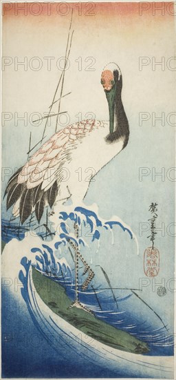 Crane and waves, early 1830s.