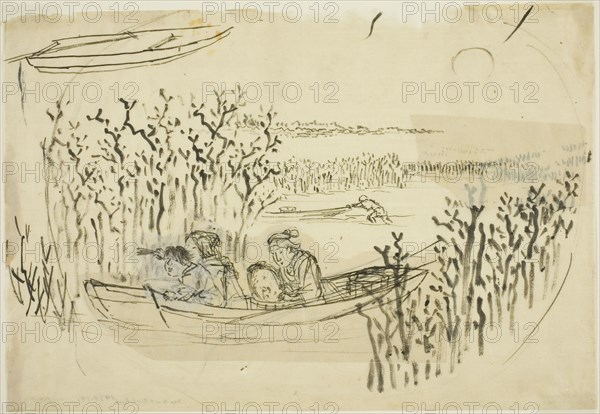 Gathering Seaweed at Omori, n.d.