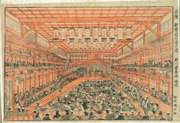 Perspective Picture of a Kabuki Theater (Uki-e Kabuki shibai no zu), c. 1776.