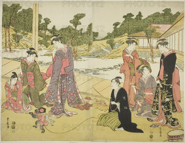 The Young Monkey Showman (Wakashu sarumawashi), n.d.