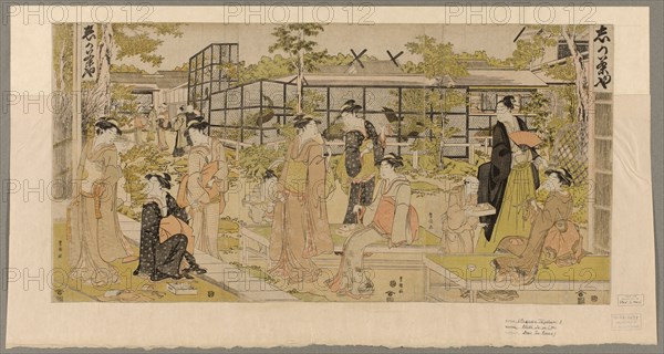 Kacho chaya, c. 1792/93. (Women Visiting the Bird and Flower Teahouse).