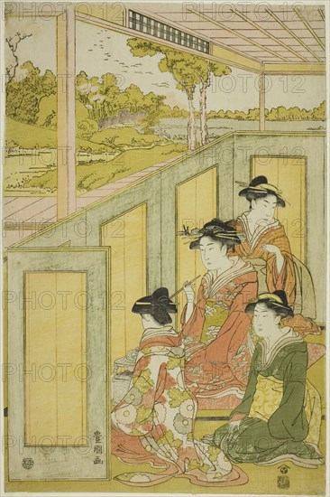 Ladies behind screen in a daimyo's mansion, n.d.