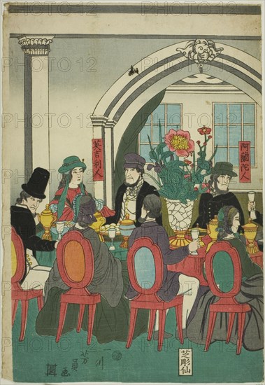 Foreigners from Five Nations at a Banquet (Gokakoku ijin shuen no zu), 1861.