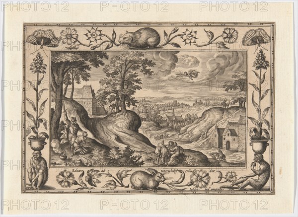 Abraham's Sacrifice of Isaac, from Landscapes with Old and New Testament Scenes and Hunting Scenes, 1584.