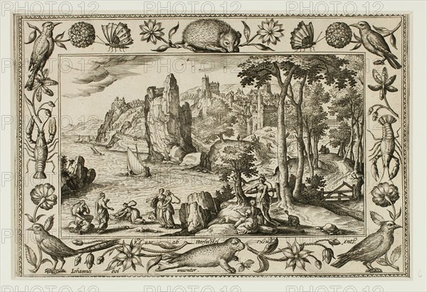 Pharaoh's Daughter Finding Moses, from Landscapes with Old and New Testament Scenes and Hunting Scenes, 1584.