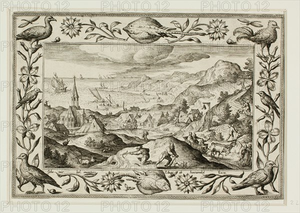 Rabbit Hunt, from Landscapes with Old and New Testament Scenes and Hunting Scenes, 1584.