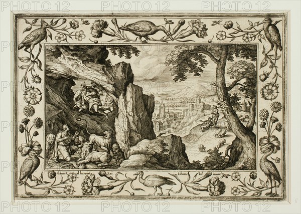 Daniel in the Lion's Den, from Landscapes with Old and New Testament Scenes and Hunting Scenes, 1584.