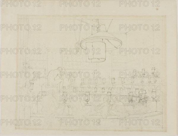 Study for Drawing from Life at the Royal Academy, Somerset House, from Microcosm of London (recto); Study for Drawing from Life at the Royal Academy, Somerset House, from Microcosm of London, c. 1808.