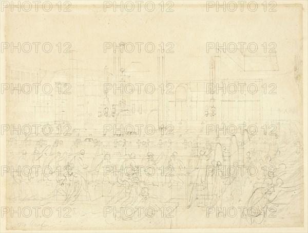 Study for The Post Office, from Microcosm of London, c. 1809.