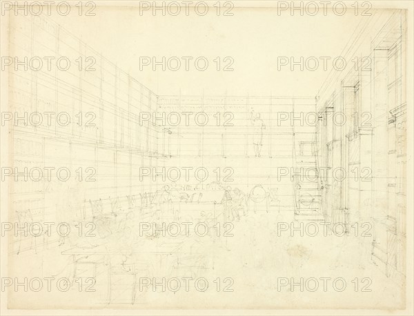 Study for Royal Institution, Albemarle Street, from Microcosm of London, c. 1809.