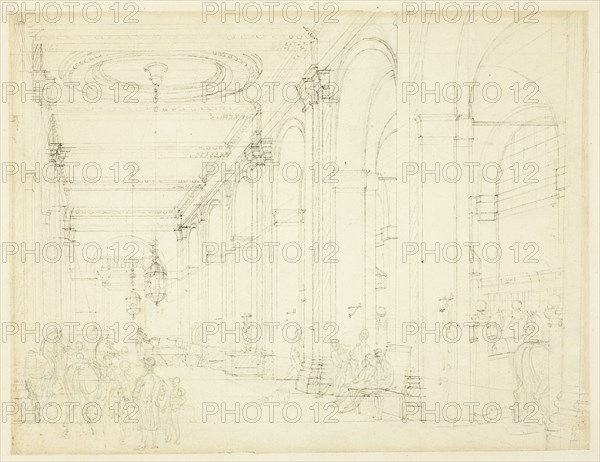 Study for King's Mews, Charing Cross, from Microcosm of London, c. 1808.