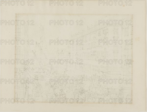 Study for Billingsgate Market, from Microcosm of London, c. 1808.