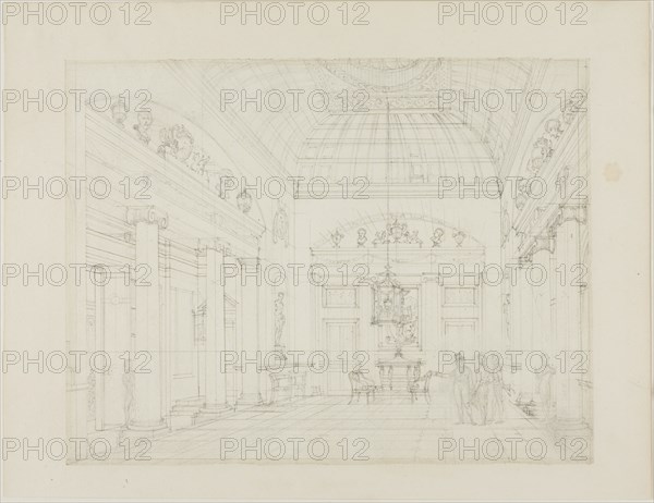 Study for The Hall, Carlton House, from Microcosm of London, c. 1808.