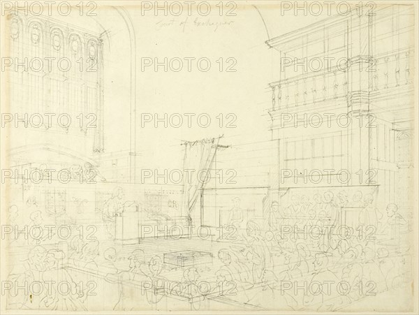 Study for Court of Exchequer, from Microcosm of London, c. 1808.