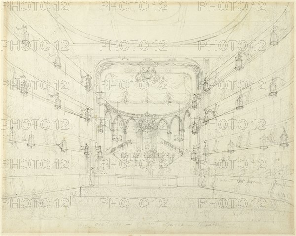 Study for An Oratorio-Covent Garden Theater, from Microcosm of London, c. 1808.