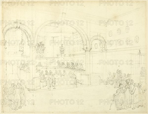 Study for Doctor's Commons, from Microcosm of London, c. 1808.