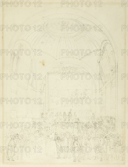 Study for Common Council Chamber, Guild Hall, from Microcosm of London, c. 1808.