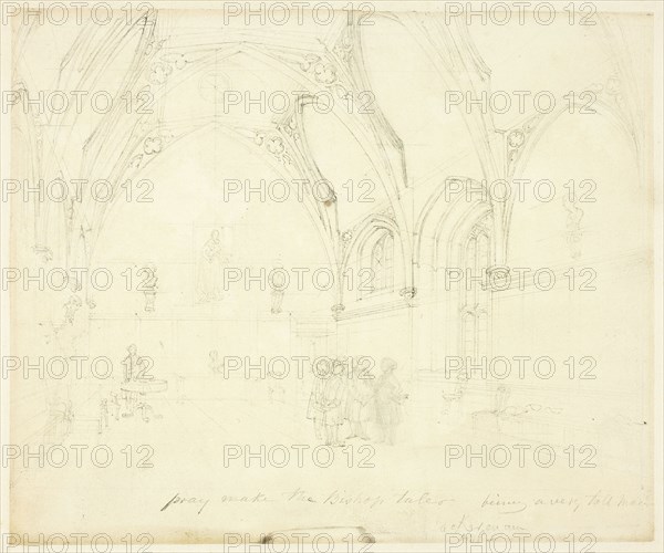 Study for Lambeth Palace, from Microcosm of London, c. 1808.