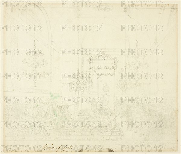 Study for House of Lords, from Microcosm of London, c. 1809.