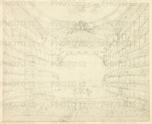 Study for Opera House, from Microcosm of London, c. 1809.