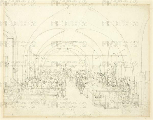 Study for Stamp Office, from Microcosm of London, c. 1809.