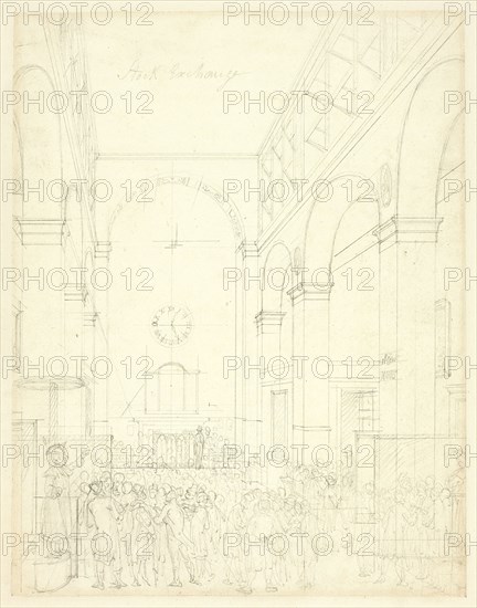 Study for Stock Exchange, from Microcosm of London, c. 1809.