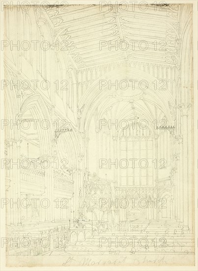 Study for St. Margaret's Church, from Microcosm of London, c. 1809.