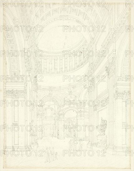 Study for St. Paul's Cathedral, from Microcosm of London, c. 1809.