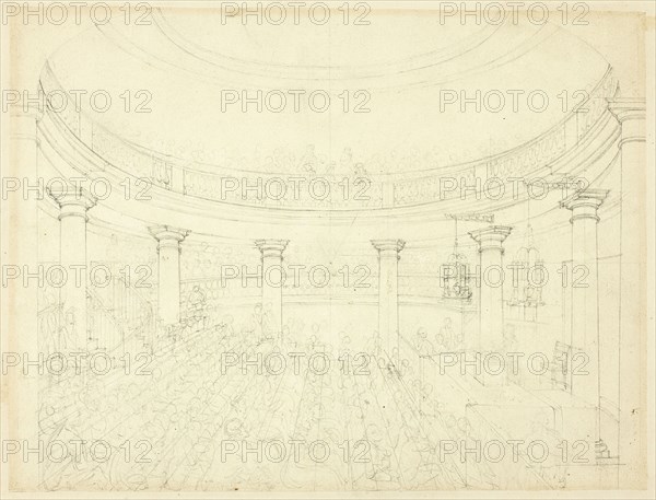 Study for Surrey Institution, from Microcosm of London, c. 1809.