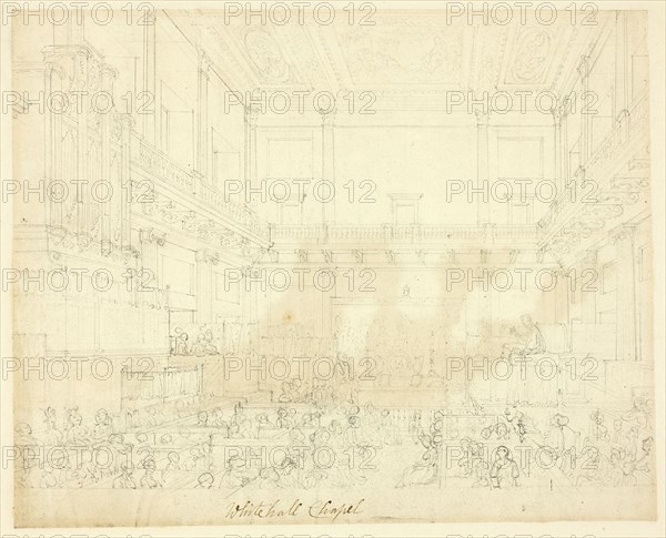 Study for Whitehall Chapel, from Microcosm of London, c. 1809.