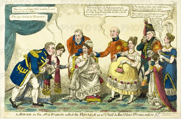 A Scene in the New Farce Called The Rivals, 1819.