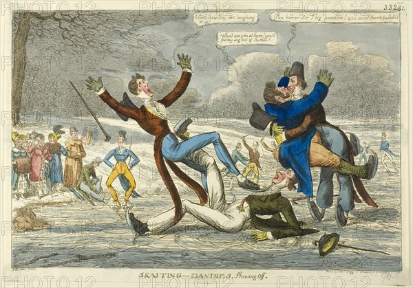 Skaiting Dandies, shewing off, c. 1818.