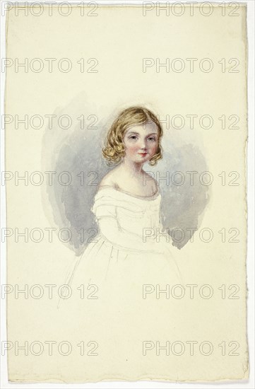 Portrait of Young Girl with Shoulderless Gown, n.d.