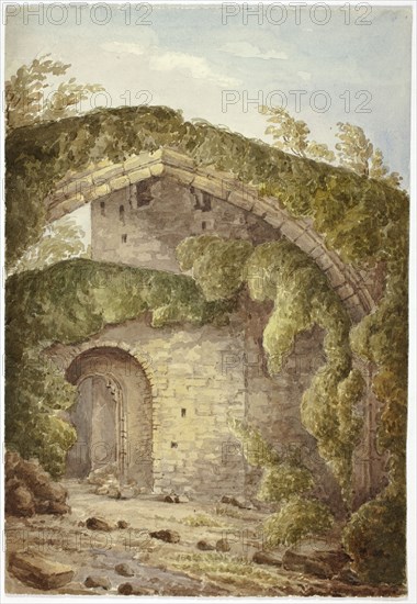 Interior of Conway Castle, 1845.